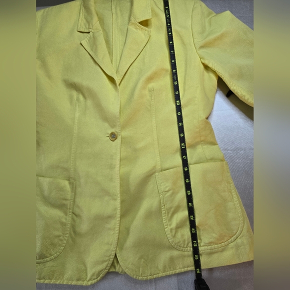 Malo Bright Yellow Women's Blazer Made In Italy Linen Vtg Size 10 - Picture 8 of 11